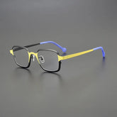 Joben Square Titanium Glasses Frame Rectangle Frames Southood Black Yellow